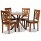 Baxton Studio Liese Modern and Contemporary Transitional Walnut Brown Finished Wood 5-Piece Dining Set 178-11383-10891-Zoro - alternate 6